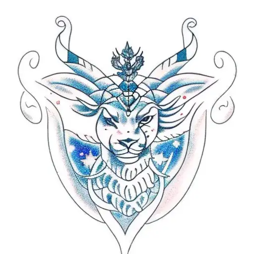 A Leo And Capricorn Constellation Merged Into A Mythical Creature