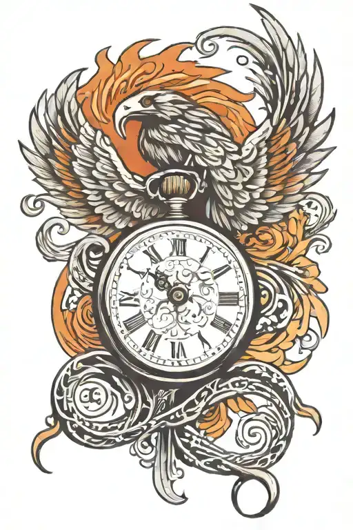 Phoenix Rising Pocketwatch In Talons