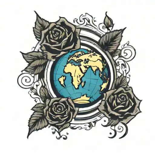 Roses Surrounding The Globe