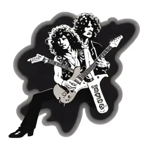 Led Zeppelin Jimmy Page Robert Plant Guitar Symbols