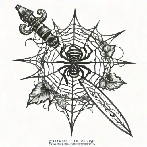 Spider Web With Knife