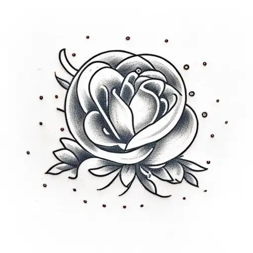 A Traditional-style Tattoo Of The July Birth Flower With The Letter K Incorporated Into The Design