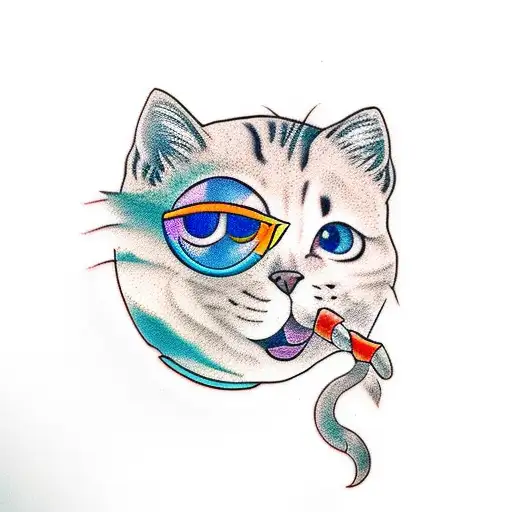 Kitten Looking Into A Fishbowl With Fish