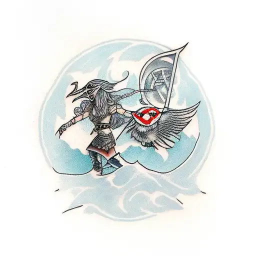 Viking Woman With Raven