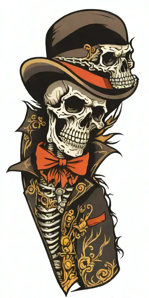 Skeleton With Vest And Fedora
