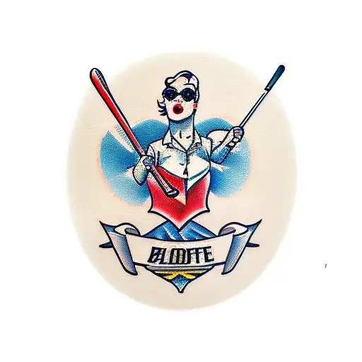 Pinup Blond In Golf Attire