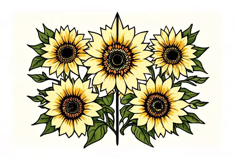 Zia Symbol With Sunflowers