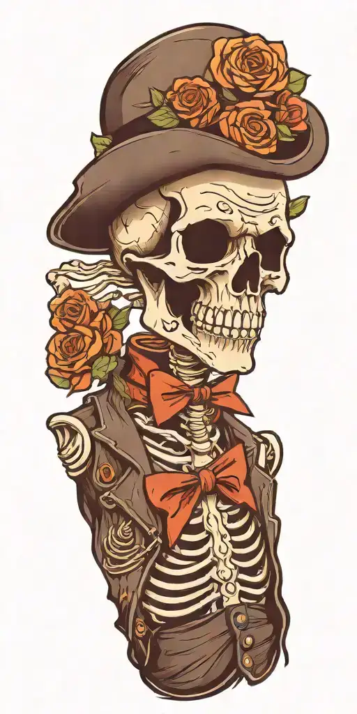 Skeleton With Vest And Fedora