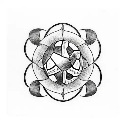 A Blackwork Tattoo Of A Soccer Ball Intertwined With Ecuadorian Flora And Fauna