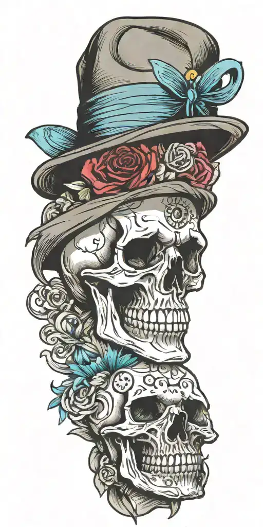 Skull With Vest And Fedora