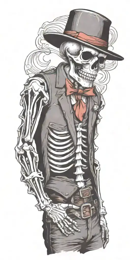 Skeleton With Vest And Fedora