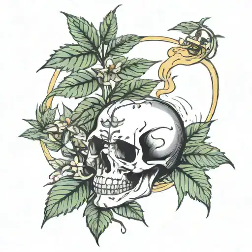 Skull And Weed And Smoke
