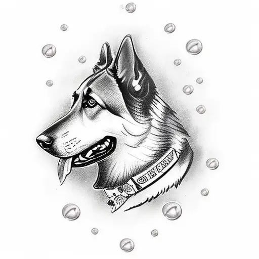 German Shepherd With Clear Ball