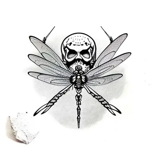 Dragonfly With Skull