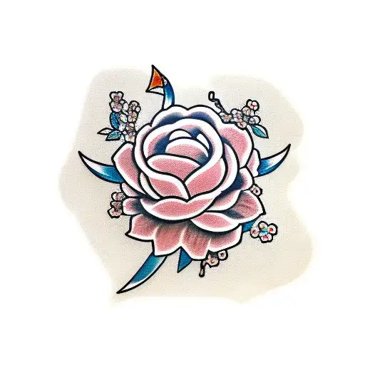 Sword With Japanese Flowers