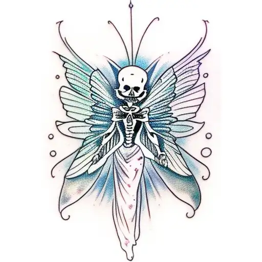 Skeleton Fairy With Lunar Moth Wings