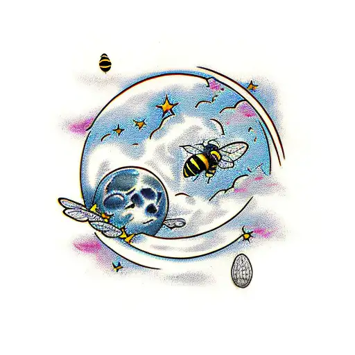 Moon With Bee