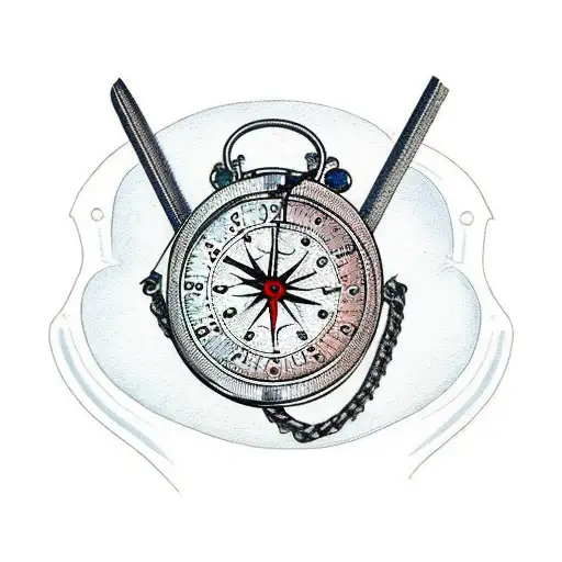 Handcuffs With Clock And Compass