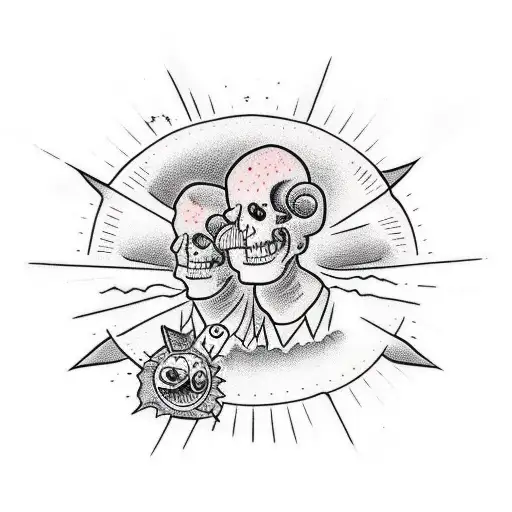 Dad And Son Walking On Sun