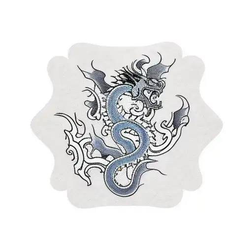 Traditional Thai Tattoo From The Right Pec To The Right Bicep With A Dragon