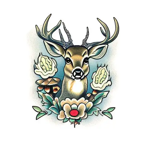 Deer And Morel Mushrooms