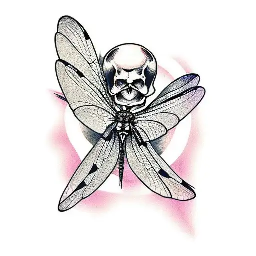 Dragonfly And Skull