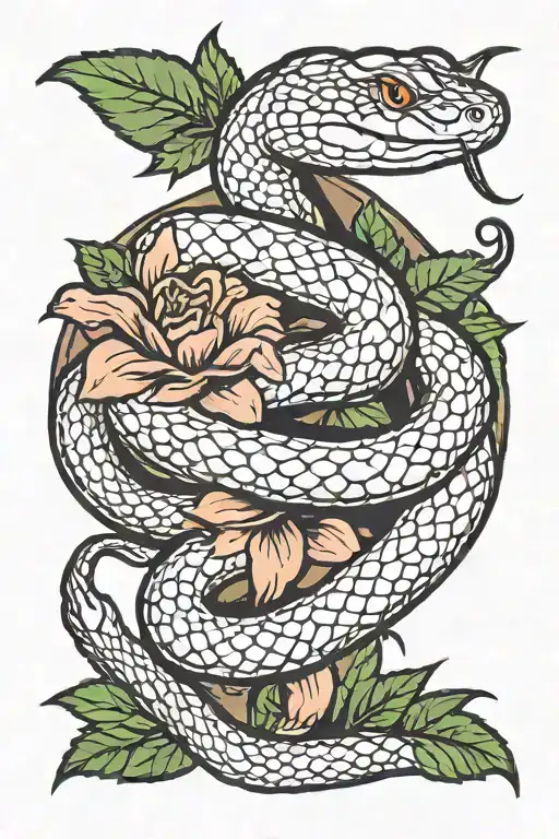 Snake And Floating Marijuana Leaves