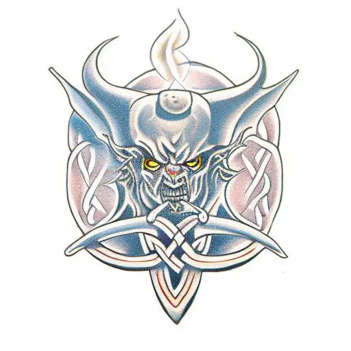 Celtic Demon Smoking A Cigarette