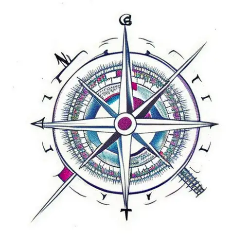 Compass With Rose And Rope