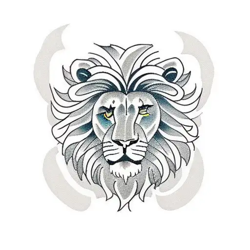 Half Face Lion Half Face Jesus