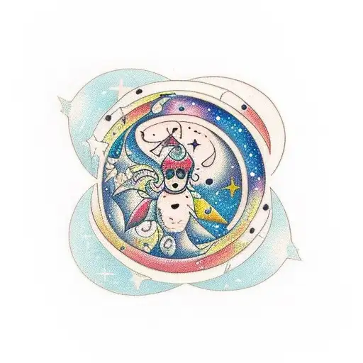 Hourglass Melting Into Stars And Dots