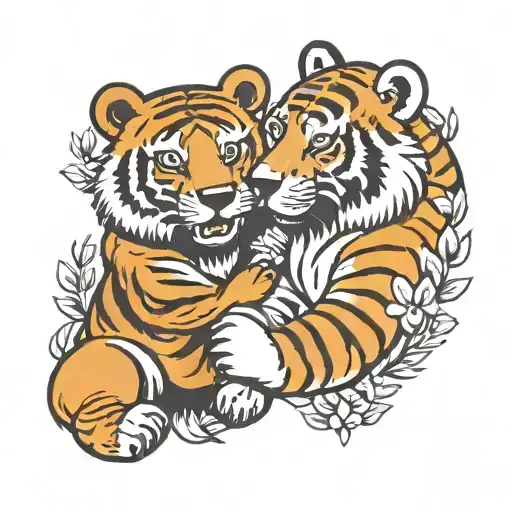 Bear And Tiger Hugging