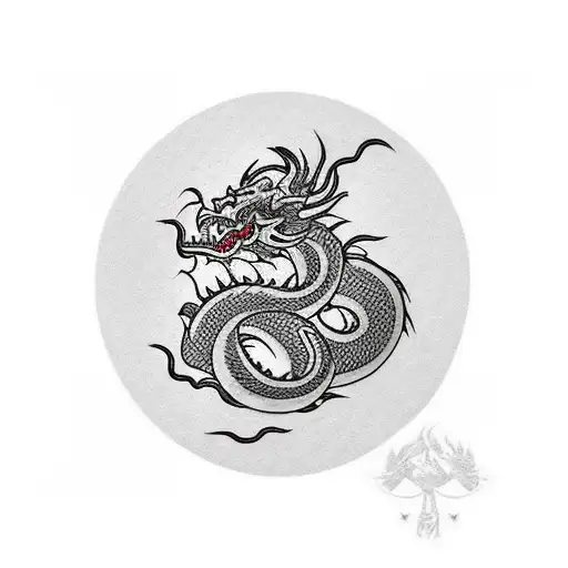 A Traditional Japanese Yakuza Tattoo With A Chinese Dragon And Retro Gaming Elements