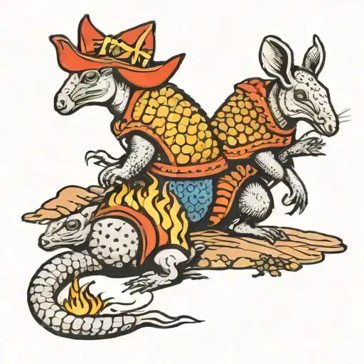 2 Cowbow Armadillos Campfire Camping