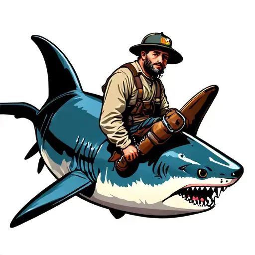 Engineer Riding A Shark