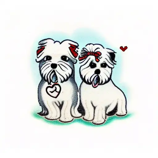 Maltese Dog And Shih Tsu Poodle Looking Out A Window And Seeing My Heart