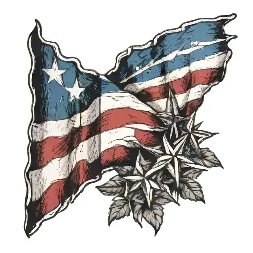 Cuban And Puerto Rican Flag Skin Tearing