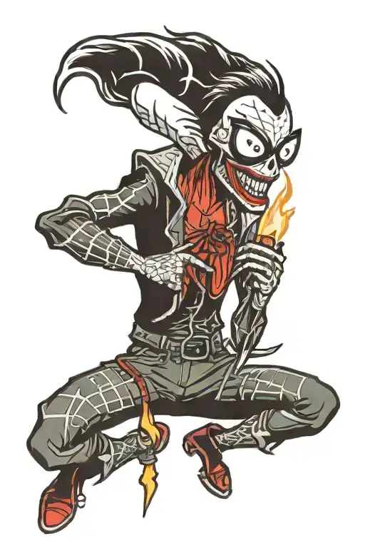 Spider Punk Throwing A Molotov