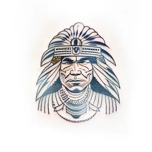 Chief Headress With Wolf