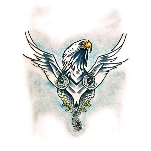 Eagle And Snake Around Neck