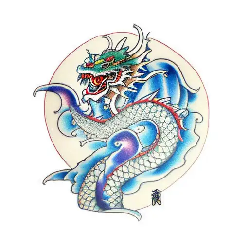 Japanese Dragon Surrounded By British Pound Bills