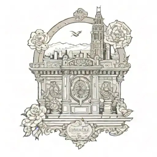 Feminine Bank Vault With Elegant Chicano Art Details And San Francisco Skyline In The Background