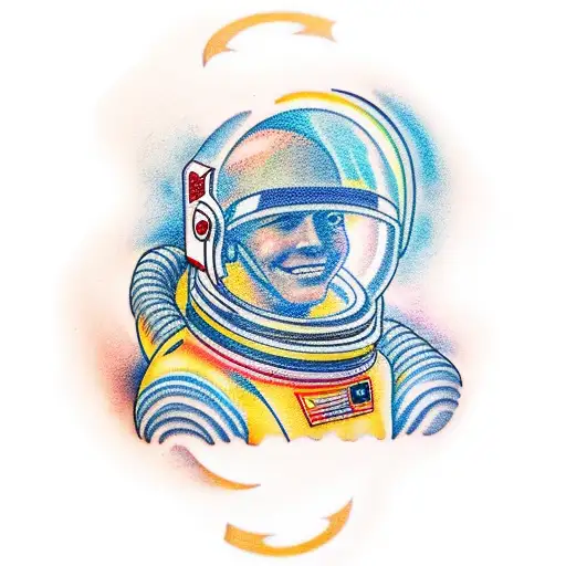 Astronaut Holding With A Glowing Dna Strand