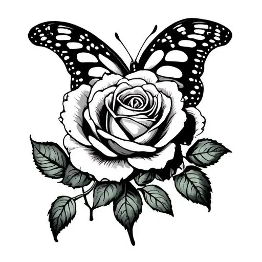 Butterfly Emerging Rose