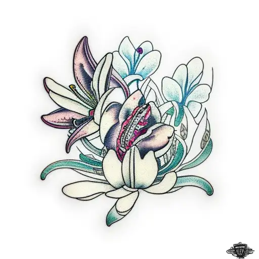 Tiger Lily With Magnolias