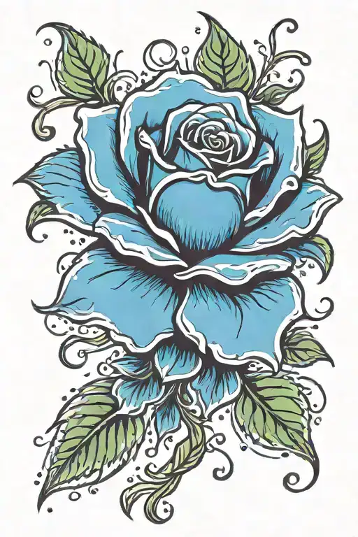 A Blue Rose Dripping Drops Of Blood