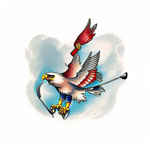 Eagle With Golf Club Color