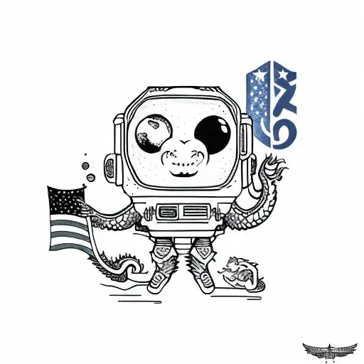 Space Monkey Riding A Dragon