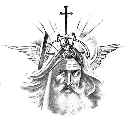 Bible With A Battle Scene And An Angel