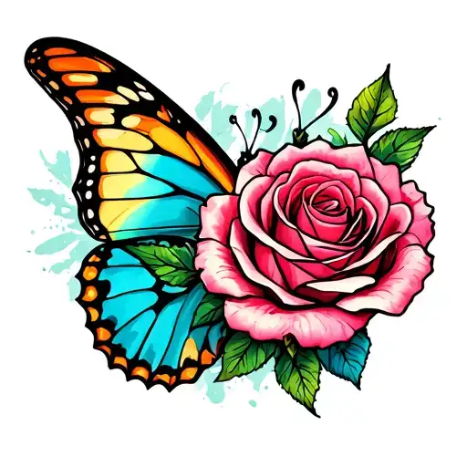 Butterfly Emerging Rose